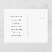 Moderne Boho Roze Gouden Pampas Gras Save the Date Aankondigingskaart (Achterkant)