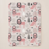 Moderne Boho Roze Leeuwen Regenbogen Sherpa Deken (Voorkant)