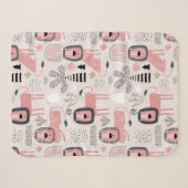 Moderne Boho Roze Leeuwen Regenbogen Sherpa Deken (Voorkant (horizontaal))