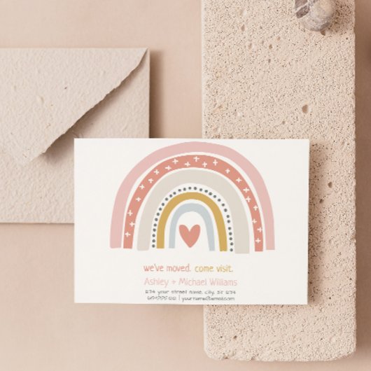 Moderne Boho Roze Regenboog Bewegende aankondiging