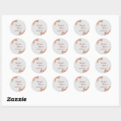 Moderne boho roze roos bos bruiloft feest #1 ronde sticker (Vel)