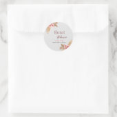 Moderne boho roze roos bos bruiloft feest #1 ronde sticker (Tas)