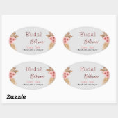 Moderne boho roze rozen bos bruidsfeest #2 ovale sticker (Vel)