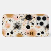 Moderne Boho roze ster iPhone Hoesje (Achterkant horizontaal)