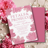 Moderne Boho roze Waterverf bloemblaadjes & Prosec Kaart