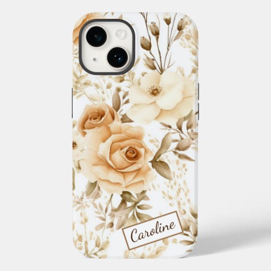 Moderne Boho Rozen neutraal Case-Mate iPhone Case (Achterkant)