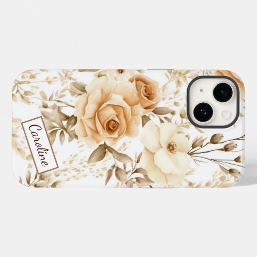 Moderne Boho Rozen neutraal Case-Mate iPhone Case (Achterkant (horizontaal))