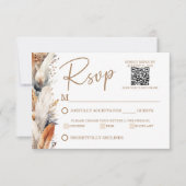 Moderne Boho RSVP-kaart met QR-code RSVP Kaartje (Voorkant)