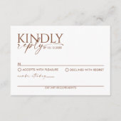 Moderne Boho RSVP Trouwruimte Kaart (Voorkant)