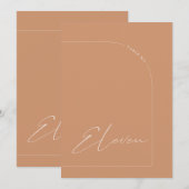 Moderne Boho Rust Arch Tabel Eleven Tabel Nummer Kaart (Voorkant / Achterkant)