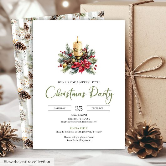 Moderne Boho Rustieke Aardse Kerstfeest Uitnodigin Kaart