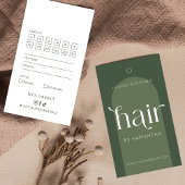 Moderne Boho Sage Green Hair Extensions Hang Label Visitekaartje