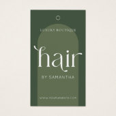 Moderne Boho Sage Green Hair Extensions Hang Label Visitekaartje (Voorkant)