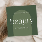 Moderne Boho Sage Green Lash Brows Beautician Vierkante Visitekaartje