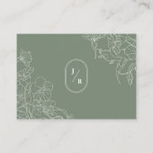 Moderne Boho Sage Groen Huwelijksdetails Informatiekaartje (Achterkant)
