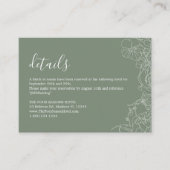 Moderne Boho Sage Groen Huwelijksdetails Informatiekaartje (Voorkant)