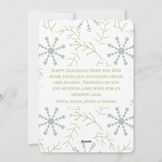 Moderne Boho Sage Groene Eucalyptus Krans Feestdagenkaart (Achterkant)