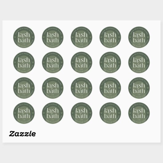 Moderne Boho Sage Groene Lash Bad Foam Cleanser Ronde Sticker (Vel)
