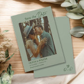 Moderne Boho Saliegroene Trouwdag Save The Date
