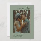 Moderne Boho Saliegroene Trouwdag Save The Date (Voorkant)