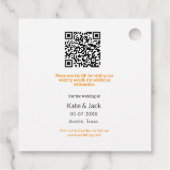 Moderne boho save the date voeg QR naam datum oran Bedankjes Labels (Achterkant)