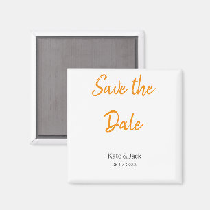 Moderne boho save the date voeg QR naam datum oran Magneet
