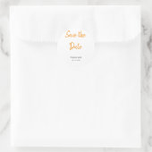 Moderne boho save the date voeg QR naam datum oran Ronde Sticker (Tas)