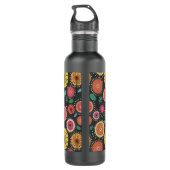 Moderne Boho Scandi folk bloemig Waterfles (Achterkant)