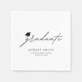 Moderne Boho Script Afstudeerfeest Servetten