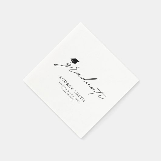 Moderne Boho Script Afstudeerfeest Servetten (Hoek)