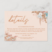 Moderne Boho Script bruiloft details Informatiekaartje (Voorkant)