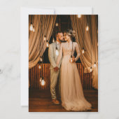 Moderne Boho Script Fotobruiloft Kaart (Achterkant)