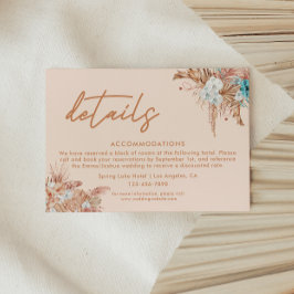 Moderne Boho Script Trouwdetails Informatiekaartje