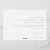 Moderne Boho Script Trouwfoto Dankjewel Folie Uitnodiging (Achterkant)