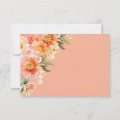 Moderne Boho Sinaasappel Perzik en Zwart Bloemen B Bedankkaart (Achterkant)