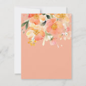 Moderne Boho Sinaasappel Perzik en Zwart Bloemen B Bedankkaart (Achterkant)