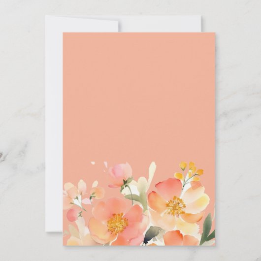 Moderne Boho Sinaasappel Perzik en Zwart Bloemen B Kaart (Achterkant)