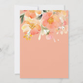 Moderne Boho Sinaasappel Perzik en Zwart Bloemen B Kaart (Achterkant)