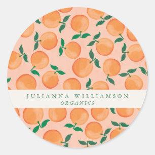 Moderne Boho Sinaasappels Citrusfruit Blush Brandi Ronde Sticker