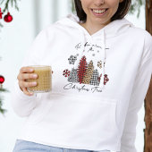 Moderne Boho sneeuwvlokken Tartan Schattigee kerst Hoodie