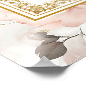 Moderne boho stoffige roze bloemen goud 8x10 teken poster (Hoek)