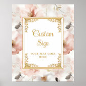 Moderne boho stoffige roze bloemen goud 8x10 teken poster (Voorkant)