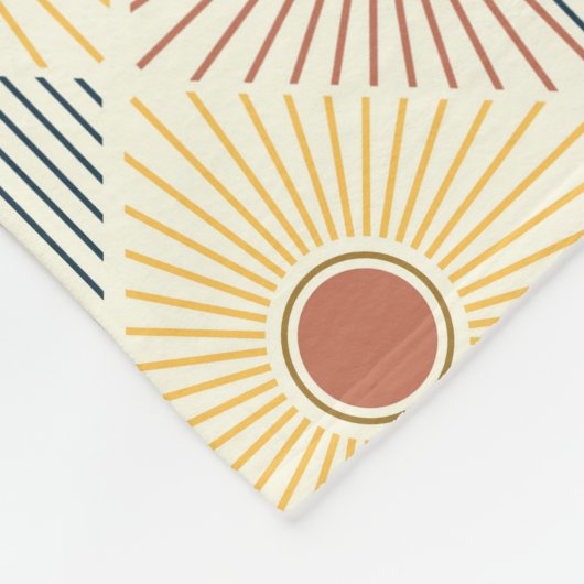 Moderne Boho Sun Fleece Gooi Deken (Hoek)