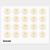 Moderne Boho Sunshine | Beige Baby shower Dank u Ronde Sticker (Vel)