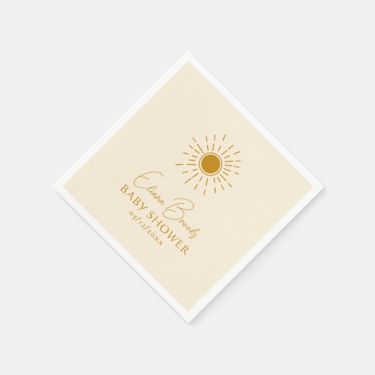 Moderne Boho Sunshine | Beige Baby showers servett Servet (Hoek)