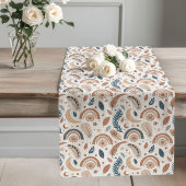 Moderne Boho Table Runner gedempte regenboogpatron Lange Tafelloper