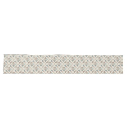 Moderne Boho Table Runner met neutrale geometrie Lange Tafelloper (Horizontaal)