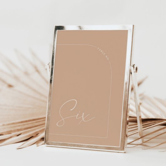 Moderne Boho Tan Arch Tabel Zes Tabel Aantal Kaart