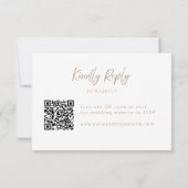 Moderne Boho Tarwegras QR Code Huwelijksresponkaar Bedankkaart (Achterkant)