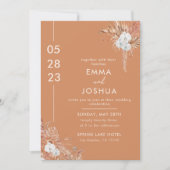 Moderne Boho Terracotta bruiloft Kaart (Voorkant)